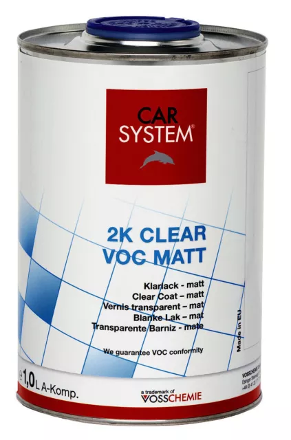 1 Litre car System 2K Vernis Transparent Cov Mat Sans Durcisseur Lackpoint