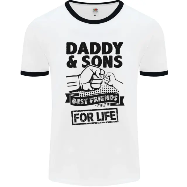Daddy & Sons Best Friends Fathers Day Mens White Ringer T-Shirt