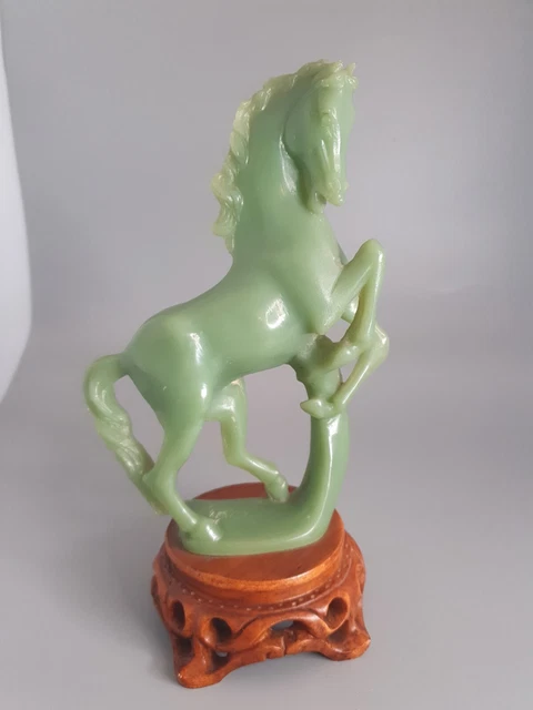 Vintage Japanese Chinese Oriental Resin Figurine of a Horse on a stand