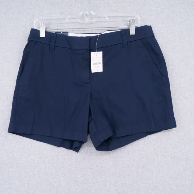 J. Crew Shorts Womens Size 8 Blue Flat Front Chino Casual Preppy