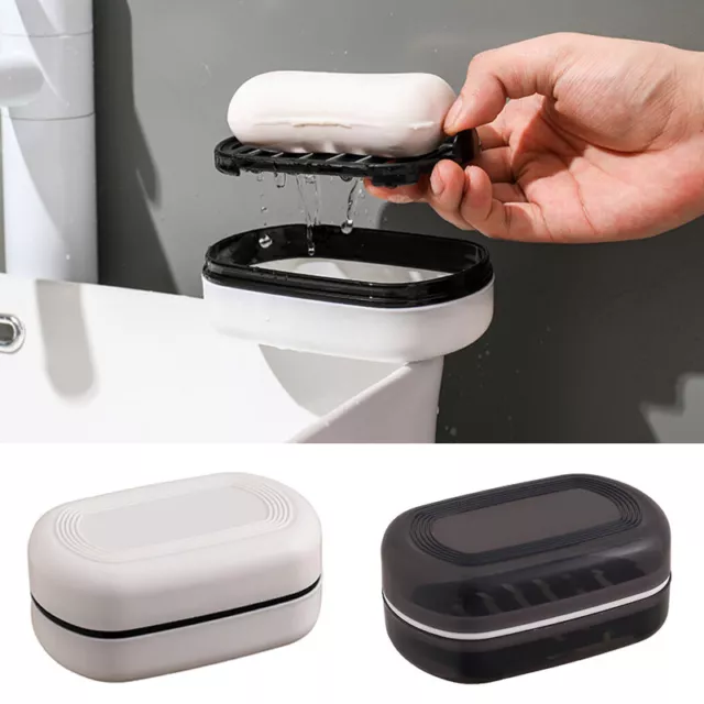 Contenedor Caja Viaje Jabón Soporte Duradero Funda Plato Baño Camping Sender <