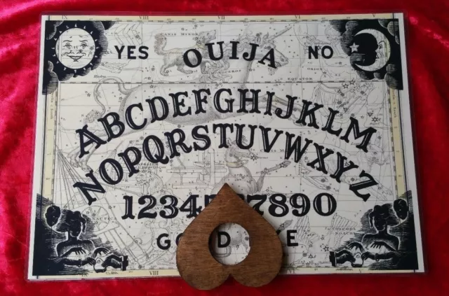 Classic Wooden Ouija Board game & Planchette with instruction