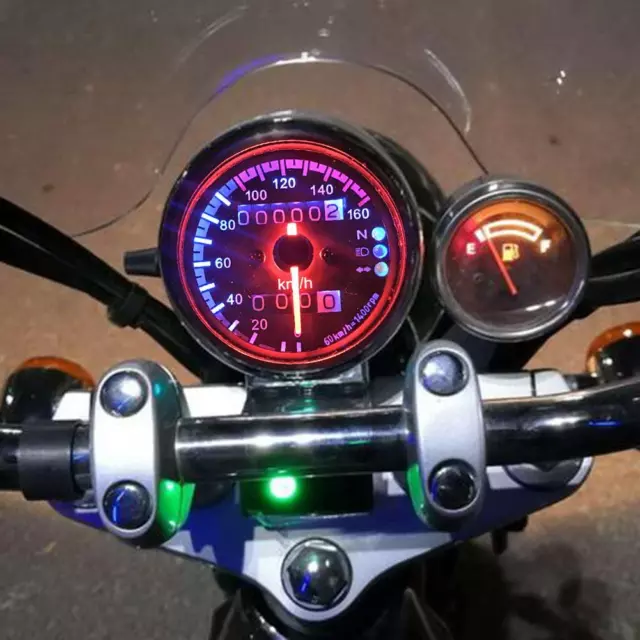 Retro 12V Motorcycle Speedometer Odometer with Neutral Gear Headlight Indicator 3