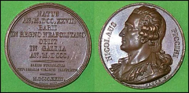 Niccolo PICCINI (Composer): 1823 Bronze Portrait Medal