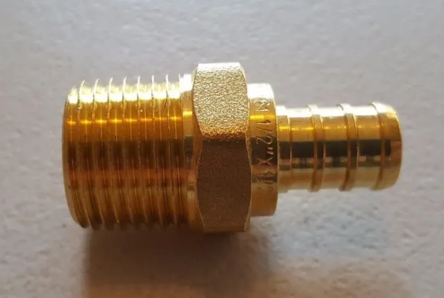 1 Piece 1/2" Pex X 1/2" Male Npt Threaded Adapter-Brass Crimp Fitting (Lead Free