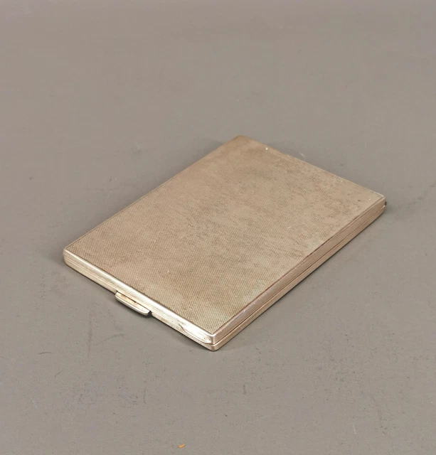 9030008 Plateado Pitillera 925er Plata 60er Años 11x8cm