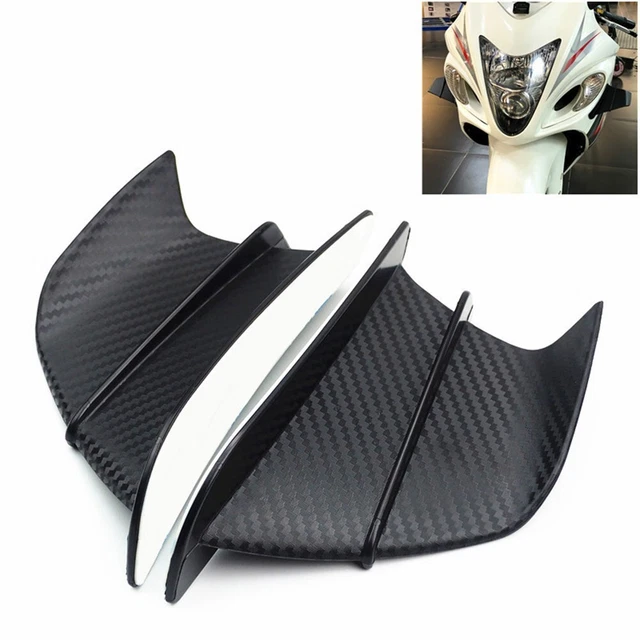 Replace Motorcycle Side Fairing Winglet Wing Kit Spoiler Glossy Carbon Fiber NEW