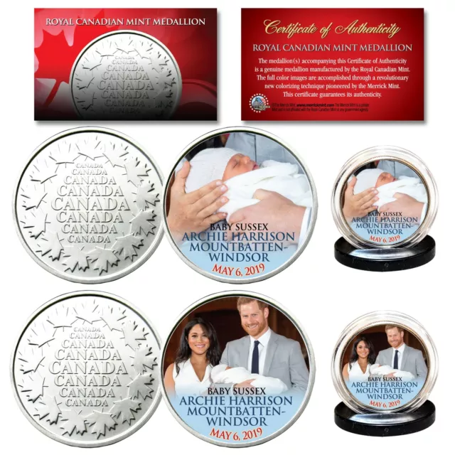 ROYAL BABY SUSSEX ARCHIE Prince Harry & Meghan Markle RCM Canada 2-Coin Set