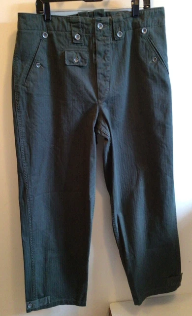 WWII Reproduction German Army Lost Battalions Men's Pants Reed Green HBT Size M