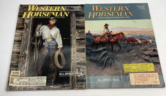 Western Horseman October 1988 & 1989 Cowboys Western Americana