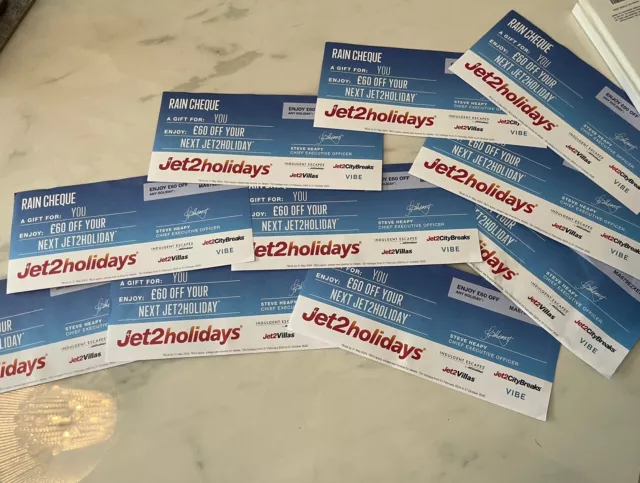 Jet2 Rain Cheque Voucher £60 off holidays until 31/10/25. Book by 31st May 2024