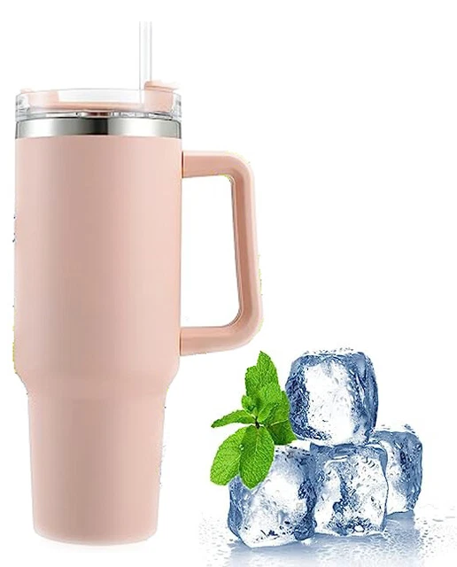40 oz Water Tumbler Stanley Cup Stainless Steel Insulated Bottle Handle & Straw