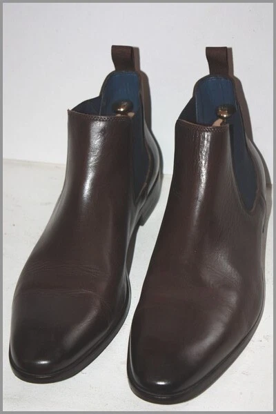 BRET & SONS Boots Cuir Marron Foncé à Enfiler 45 TBE