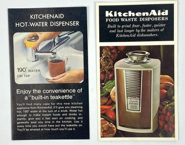2 KitchenAid Advertising Brochures Waste Disposals & Hot Water Dispenser VTG USA