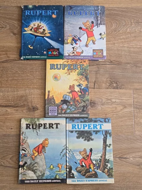 5 x Hardcover Rupert Annuals (1966 to 1970)