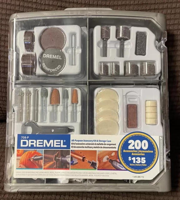 Dremel All Purpose Accessory Kit 200 Pieces $135 Value Brand New In Box