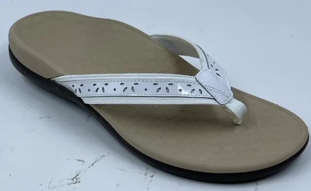 Vionic Casandra Women's Sandal Sz 9 White Toe Post Flip Flop Thong Slide Sandals