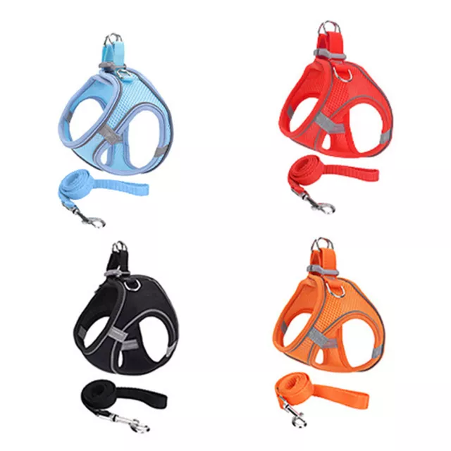 Pet Dog Reflective Harness Leine für kleine Welpen Soft Mesh Weste verstellbar