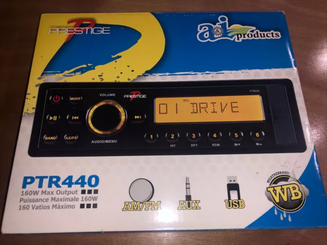 Prestige PTR440 AM/FM Weather Band Radio AUX USB 160W Universal Tractor Truck