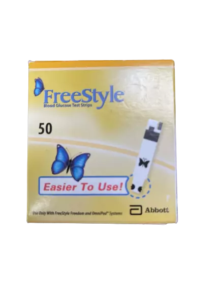 50 tiras de análisis de sangre de glucosa FreeStyle dientes/cosas vencimiento 3/2023 envío gratuito