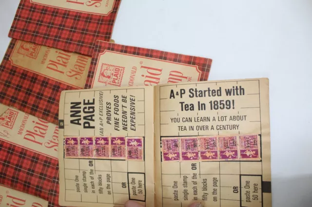 Lot of 9 Vintage MacDonald Plaid Stamps Saver Book - Full Books - A&P 2