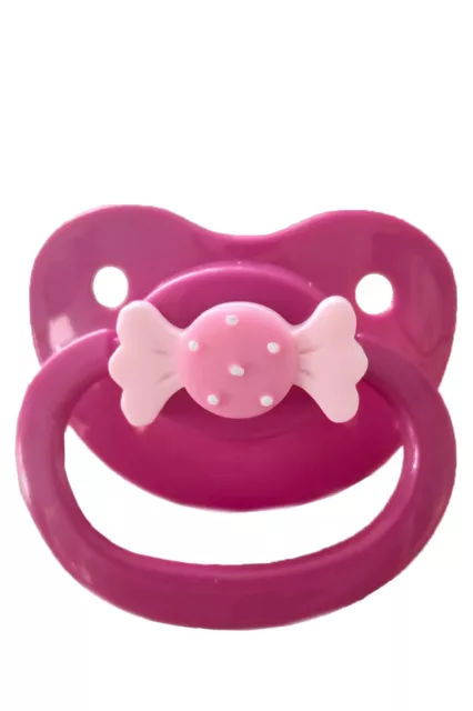 Abdl Pacifier Adult XXL Plate And Teat Bow Shocking Pink