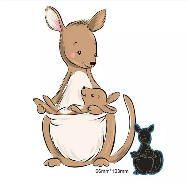 Känguru Mutter und Baby Metal Stencil Cutting Dies Scrapbooking Stanzschablonen