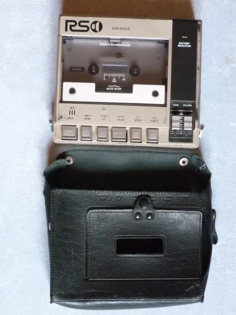 TRES RARE.LECTEUR/ENREGISTREUR CASSETTE PORTABLE RSO Swinger RS. Japan.