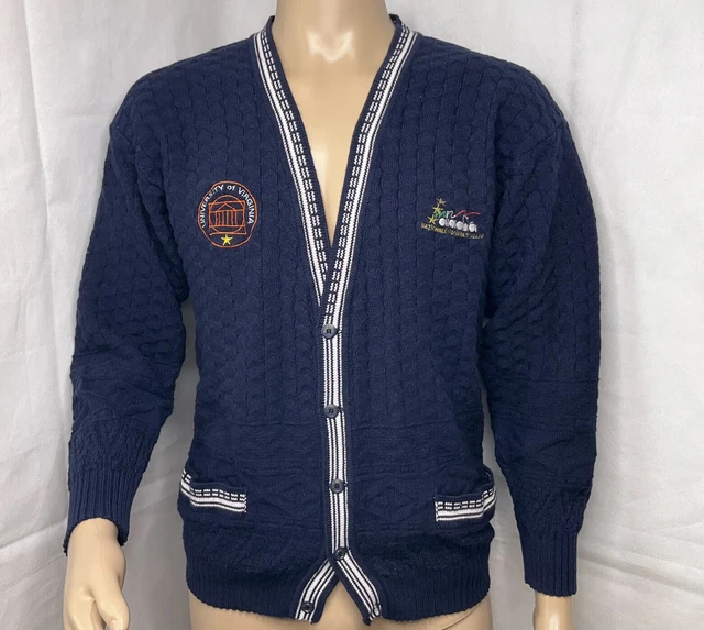 Vintage University Of Virginia UVA Cardigan Diadora Embroidered Rotunda Logo