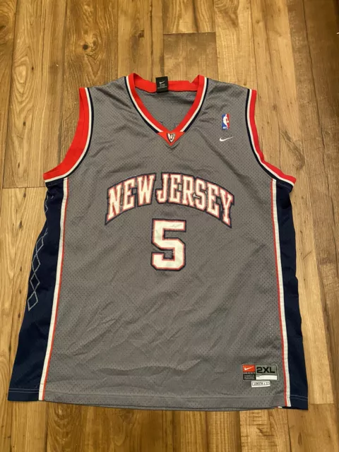 Vintage Nike NBA New Jersey NETS Jason Kidd Sewn Jersey Sz 3X Gray
