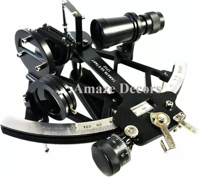 Tamaya Working Black Brass Nautical Sextant-Navigation Engraved New Replica Gift