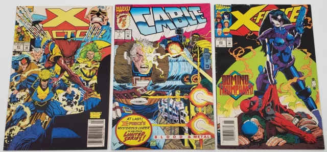 Marvel Comics 3 Comic Books Lot feat. X-Factor, Cable, and X-Force books!
