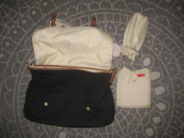Black canvas STORKSAK changing bag