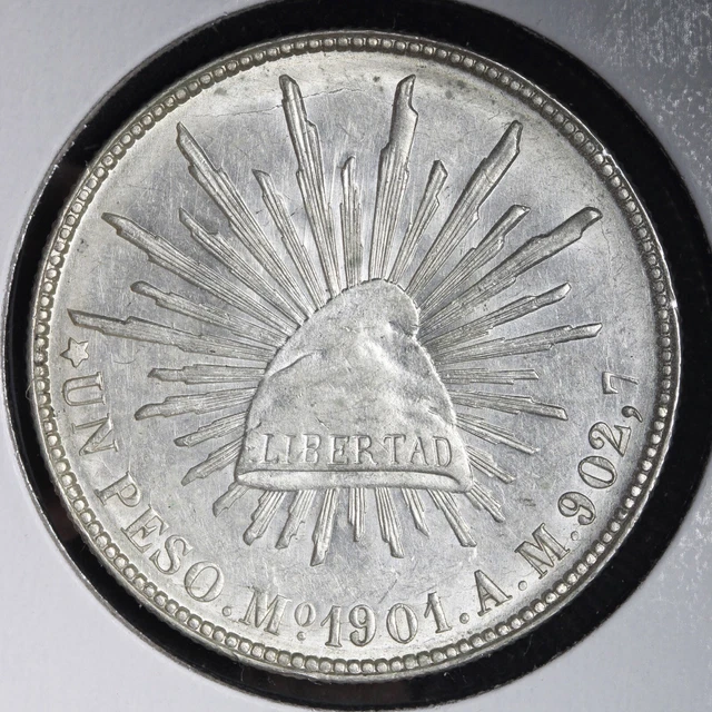 1901 MO AM Mexico Peso Sweet Silver Coin CHOICE AU++ E792