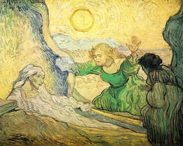 Resurrection De Lazarus Par Van Gogh, 102x127cm Roulé Toile Décor Maison Wall