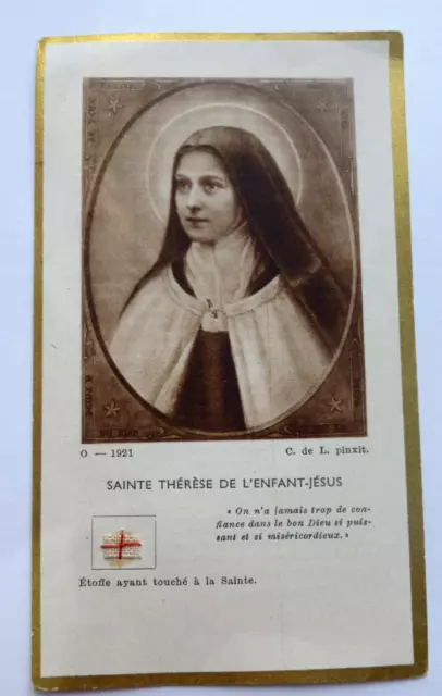 2416/5  Old   Card  Reliquaire Sainte Therese