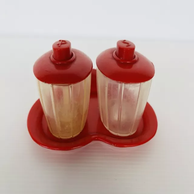 Vintage Red Twinco Salt & Pepper Shakers Picnic Made In Australia