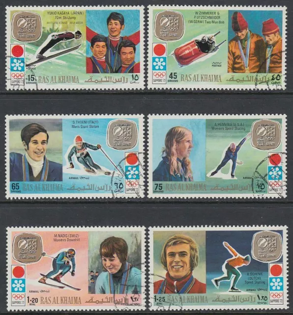 Ras al Khaima 1972 used Mi.731/36 A Olympische Spiele Olympic Games Winner Sieg