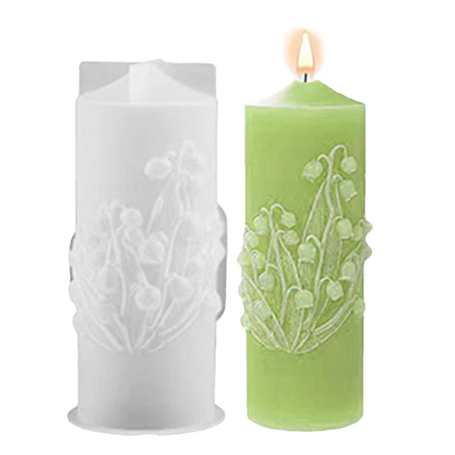 Silicone Candle Molds 3D Pillar Candles Resin Lily of The Valley Flower Moulds