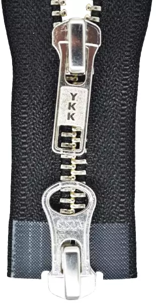 YKK Reißverschluss von 50-100 cm 5mm metall silber farbend schwarz 2 Weg teilbar