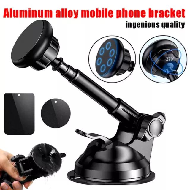 Car Dashboard Windshield Phone Holder GPS Cradle Magnetic Telescopic Mount Stand
