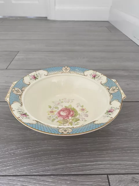 Myott Staffordshire Vintage Dish/Serving Bowl Blue/Pink Roses