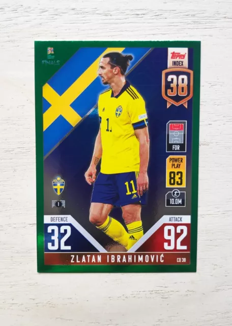 Topps Zlatan Ibrahimovic Match Attax 2022 Nations League Sweden Green Paralell