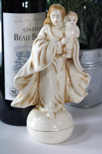 vintage french vieux paris porcelain madonna child figurine statue religious