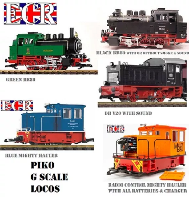 NEW PIKO G SCALE 45mm GAUGE RAILWAY LOCOS CHOICE OF SMOKE SOUND RADIO CONTROL