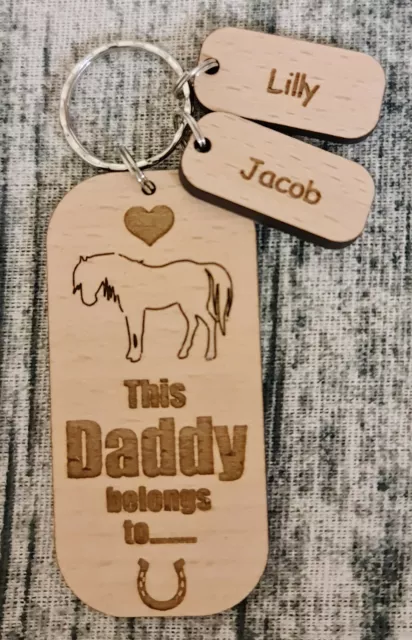 Personalised Fathers Day Gift Gifts For Him Keyring Dad Daddy Grandad Horse