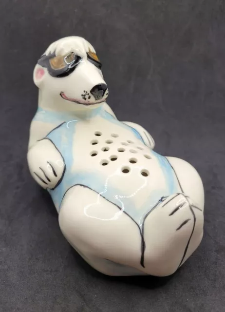 POLAR BEAR Ceramic Deodorizer Figurine Refrigerator Freezer Bathroom Fresh Vtg