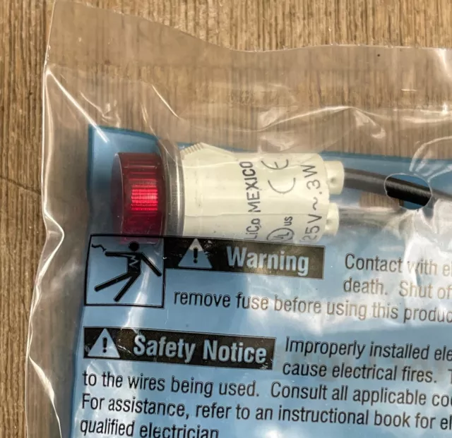 Ideal 777111G Indicator Light Red 125V 1/2" Mounting Diameter New In Sealed Bag
