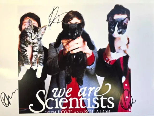 We are Scientists HAND  Signed presentation A4 on glossy print by band members