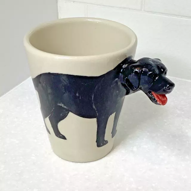 Blue Witch Black Labrador Retriever Coffee Tea Mug Cup 3D Dog Hand Painted